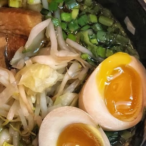 Tonkotsu Ramen with rich pork broth and perfectly soft-boiled egg